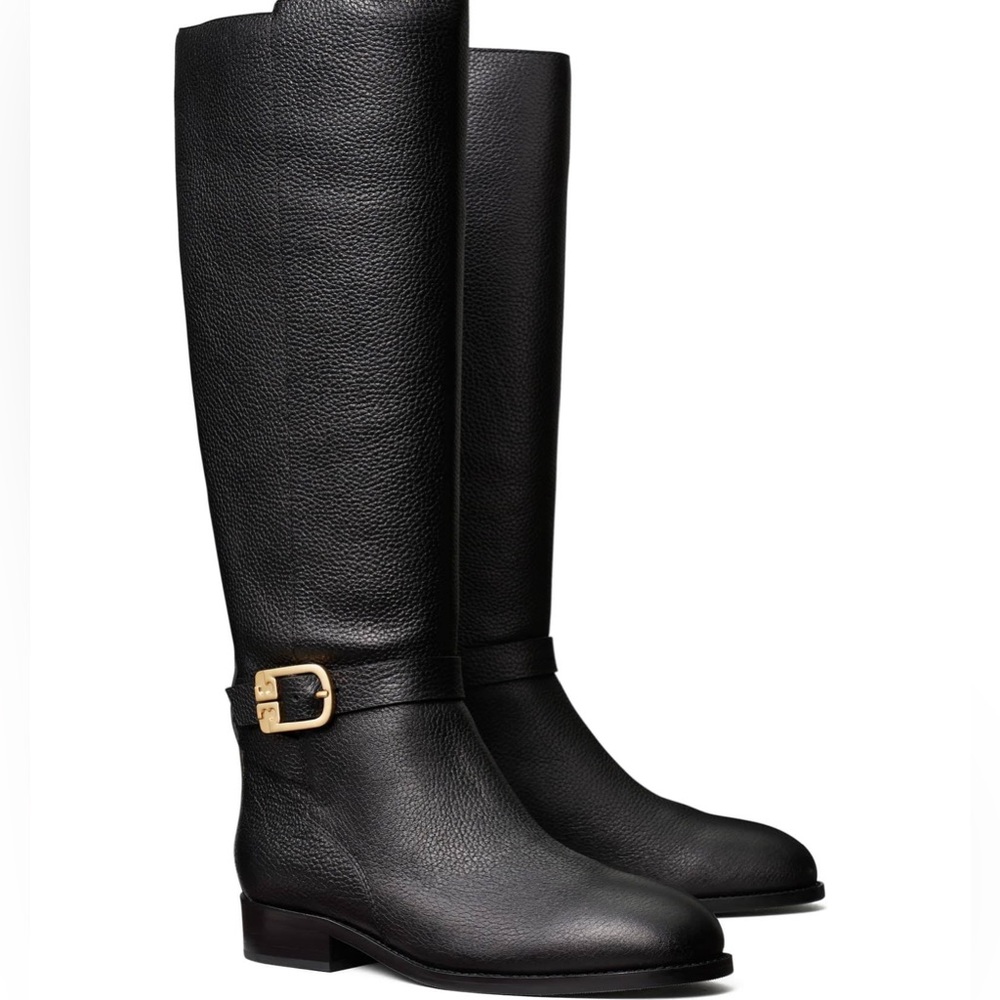 Tory Burch Women's Brooke Buckle Tall Riding Boots Black